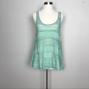Anthropologie | Pins & Needles Mint Lace Top Sz S